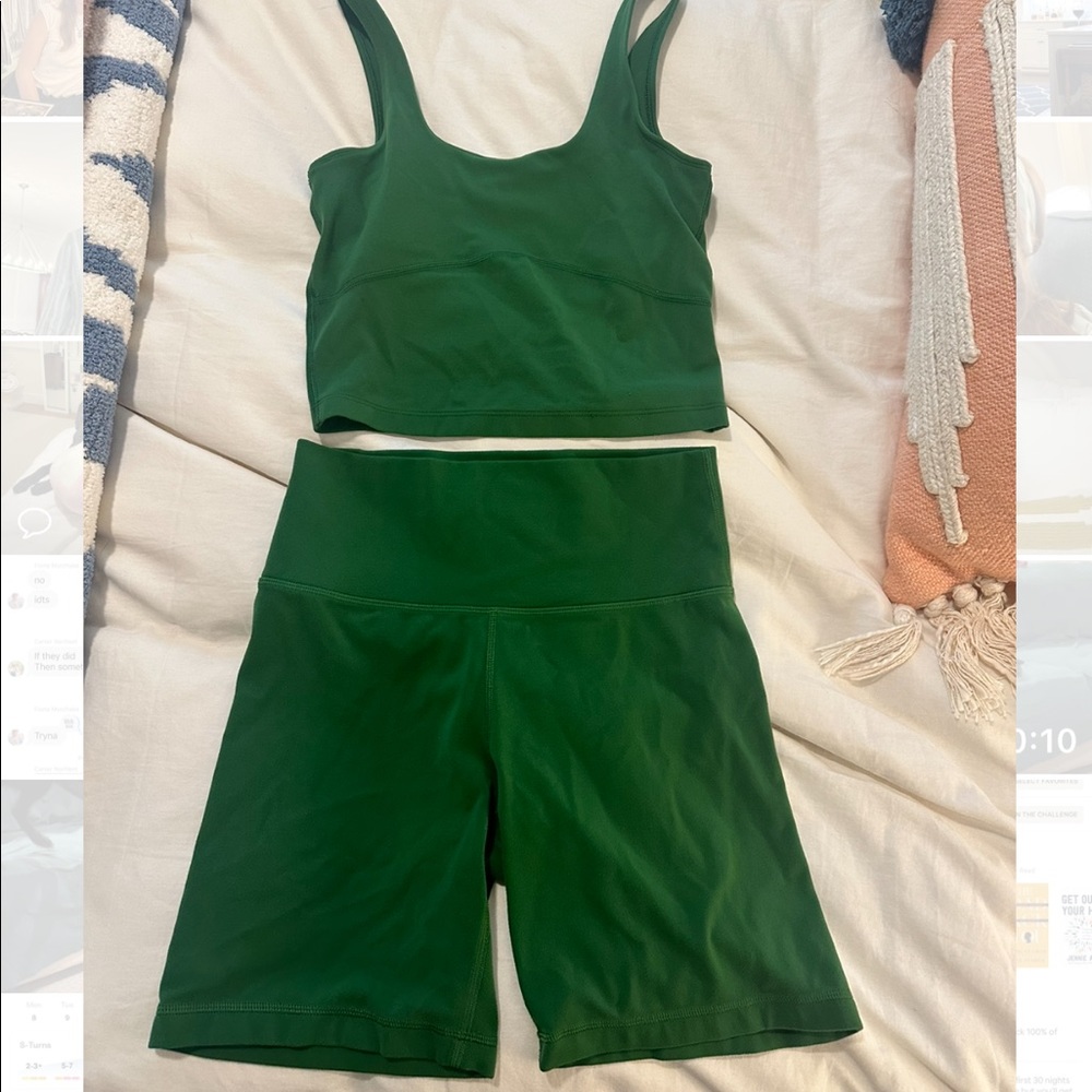 Aritzia Green TNA workout set